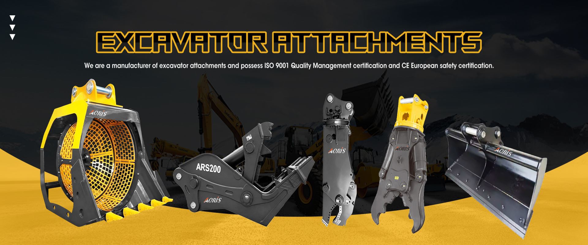 bucket screener pulverizer shear bucket banner